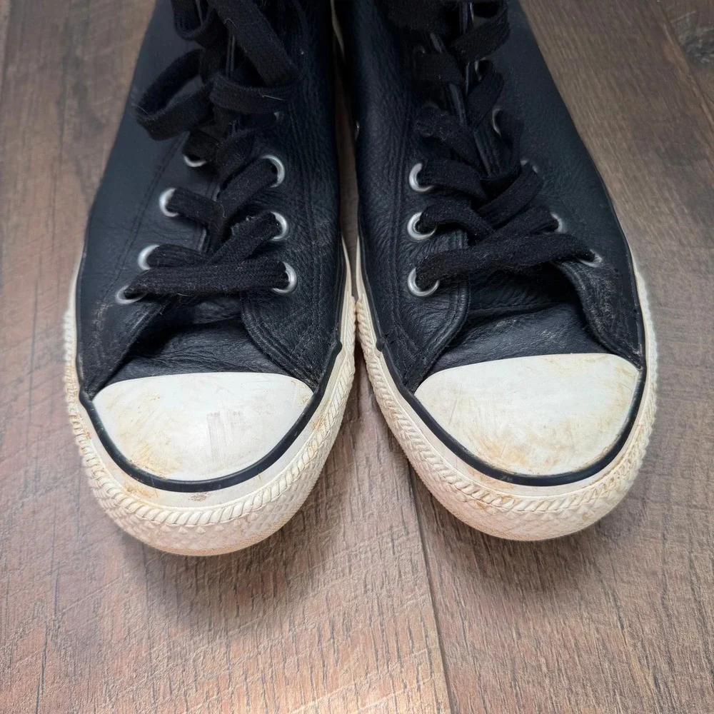 Converse Chuck Taylor All Star Leather Hi Top Black Unisex M7‎ W9
